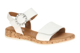 Gabor 82.734.50 Damen Sandalette Wei? Wedge Keilabsatz PU-Laufsohle