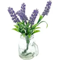 Kunstblume Kunstblume Lavendel in Glaskrug Leilani, NTK-Collection, Höhe 19 cm, Kunstpflanze Dekoration