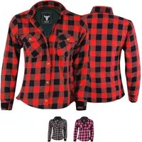 BULLDT Motorradjacke BLD1200 (mit 4 CE-Protektoren) Damen Motorradhemd Lumberjack Hemd Futter aus Aramid-Kevlar-Fasern