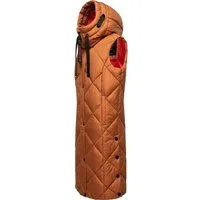 Navahoo Steppweste Schnuckel warme Damen Outdoor-Weste lang mit Kapuze