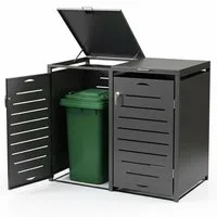 Mucola Mülltonnenbox Mülltonnenverkleidung 240L erweiterbar mit Klappdeckel Mülltonnenhaus (Stück), Erweiterbares Modulsystem für 240L Mülltonnen