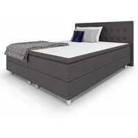 Best for Home Boxspringbett mit gepolstertem Kopfteil, komfortabler Bonnell-Matratze & 5 cm Topper (Boxspringbett-Set mit Matratze und Topper, 1-St., 90x200 120x200 140x200 160x200 180x200 200x200), Handwerksqualität,TOP Preis-Leistungs-Verhältnis