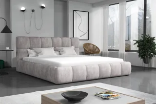 Polsterbett Doppelbett GIOTTO 160x200cm Stoff Preston Beige