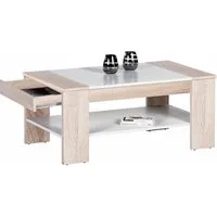 Bega Consult Couchtisch Couchtisch FINLEY PLUS 100 x 58, Sonoma Eiche / Weiß
