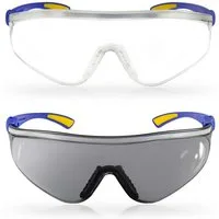 S&R Arbeitsschutzbrille transparente und getönte Sicherheits-Gläser, stoßfest, UV400 Schutz, (2St., 2 tlg. mit einem Reinigungstuch und einer robusten Tasche), verstellbare Bügel, EN 166, Sicherheitsbrillen