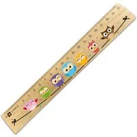 GRAVURZEILE Lineal im Eulen Design - für Kinder aus Holz - zur Einschulung, Geschenk für die Schule