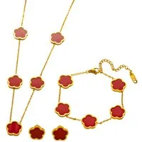 GOLDKLEIN Schmuckset Blume Schmuck Set Gold für Damen Armband Ohrstecker Halskette Anhänger (3-tlg), Angebot - Damen Herren mit Schmuckbox - Sale bis 31.07.2026
