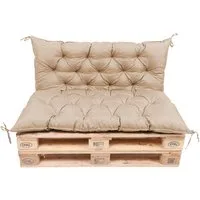 TexDeko Palettenkissen TexDeko-Garden Palettenauflage mit Rückenlehne gesteppt 120x60x50, (Sitzfläche 120x60cm + Rückenlehne 120x50cm)