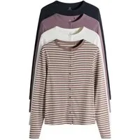 The Set Langarmshirt The Set Gerippte Langarmshirts, 4er-Pack (4-tlg)