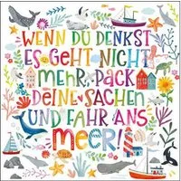 Ambiente Luxury Paper Products Papierserviette, Servietten Papier 33x33cm 3-lag. mit maritimem Spruch Motiv 20 Stück