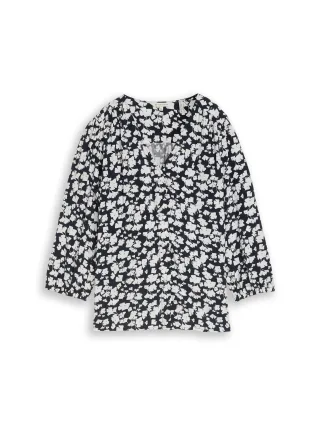 Tom Tailor - Bluse aus Viskose blue ginkgo minimal - Gr. - 40