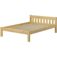 ERST-HOLZ Massivholzbett Ehebett Doppelbett Holzbett 160 x 200 cm Kiefer Massiv, Kiefer farblos lackiert