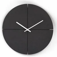 K&L Wall Art Wanduhr Leise Holzuhr Schwarz Weiß Retro Wanduhr aus Holz (30 cm groß, lautlos, ohne Ticken)
