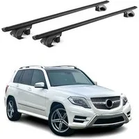 OMAC Dachträger Aluminium für Mercedes GLK X204 2008-2015 5 türig Schwarz 2 tlg ABE (2-St), Wasserbeständig,Abnehmbar,Multifunktional,Leichtgewichtig
