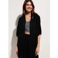 bonprix Kurzarmbluse luftige Kurzarmbluse, Oversize-Passform, mit Hemdblusenkragen