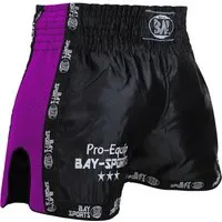 BAY-Sports Sporthose Thaiboxhose lila violett Thaiboxen Hose Shorts Muay Thai Thaiboxshorts (Stück) Mesheinsätze u. Veredelungen, Pur Pur, Kinder und Erwachsene XXS - XXL