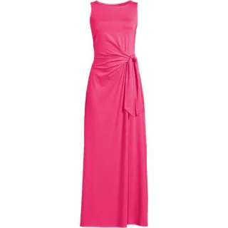 Maxikleid aus Baumwolle/Modal mit Bindeband, Damen,  Pink, Baumwolle Modal, by Lands' End