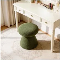 DEKKETO Hocker 360° Drehbarer Teddy-Pilz-Hocker als Schminktischhocker & Fußhocker (1 St), Bequemer Polsterhocker für Schlafzimmer, Ankleidezimmer & Wohnzimmer