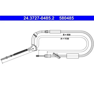 ATE Handbremsseil vorne L?nge 1130 Mercedes A-Klasse W169 Schr?gheck