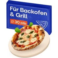 Praknu Pizzastein Pizzastein Rund 30 cm für Grill und Backofen - Für knusprigen Boden, Cordierit, (1-St), Für Knusprigen Boden - bis 900 °C - Wärme Speichernd