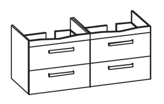 Artiqua 414 Waschtischunterschrank für Sentique 5126D1, Riviera Eiche quer NB, 414-WU4L-V41-7179-438 414-WU4L-V41-7179-438