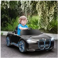 HOMCOM Elektro-Kinderauto Kinder Elektroauto, Elektrisches Kinderfahrzeug mit Scheinwerfer, Belastbarkeit 30 kg, (1-tlg), mit Fernbedienung, Schwarz