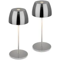 Briloner Leuchten LED Tischleuchte kabellos dimmbar touch Tischlampe Akku Indoor/Outdoor, LED fest integriert, Tischlampe kabellos 20 x 8 cm versch. Farben 2,5W Wohnzimmer
