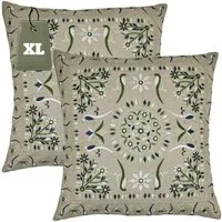 Marrakesch Orient & Mediterran Interior Zierkissen 2er Set Boho Kissenbezug Lodge orientalisch aus Baumwolle, Grün 50 cm, (2 St)