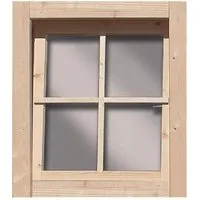 Karibu Fenster Gartenhaus Fenster Echtglas Dreh-/Kippfenster Naturbelassen, (1 Stück), aus nordischer Fichte