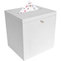 Creative Deco Dekokiste Kartenbox Hochzeit 29x25x30 cm Geschenkkarten Box Geldbox Briefbox, mit Deckel, Schloss und Schlüssel