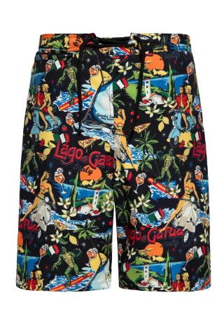 King Kerosin Herren Badeshorts Lago di Garda