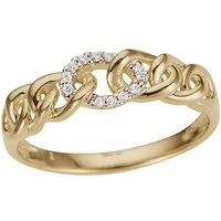 Firetti Diamantring Schmuck Geschenk Gold 333 Damenring Goldring Panzerkette, mit Brillanten