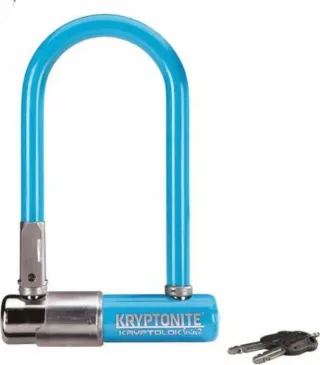 Kryptonite KryptoLok Mini 7 inkl. FlexFrame-Halterung Lt. Bügelschloss blue