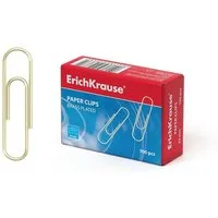 Erich Krause Büroklammer, Büroklammern 33mm Metall kratzfrei & extra stark 100 Stk. messing Gold