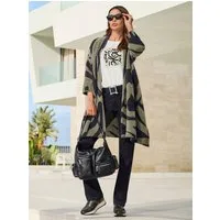 heine Strickjacke Strickmantel 3/4-Arm Jacquard, Effektgarn