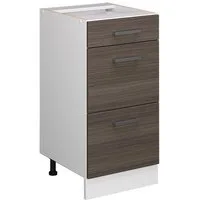 Vicco Unterschrank R-Line, Grau/Weiß, 40 cm mit Schubladen, ohne Arbeitsplatte (1-St)