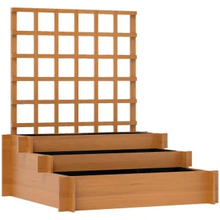Outsunny Hochbeet, Braun, Holz, 232 L, 95x110x95 cm, Gartenzubehör, Hochbeete