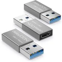 deleyCON deleyCON 3x USB3.1 Adapter USB A zu USB C-Buchse 5Gbit/s Aluminium USB-Adapter