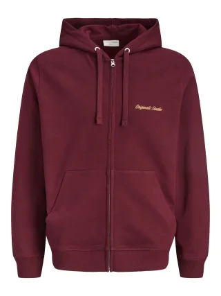 JACK&JONES - JORNORREBRO EMB SWEAT ZIP HOOD NOOS Cabernet - Gr. - S