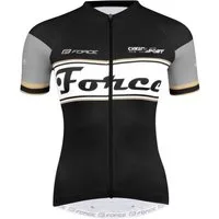 FORCE Radtrikot jersey Jacke F RETRO LADY schwarzgrau %%%