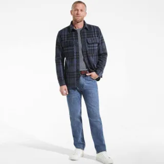 Softe Twill-Hemdjacke, Herren,  Blau, Baumwolle/Polyester/Polyacryl, by Lands' End