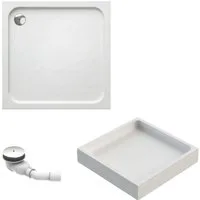 Schulte Duschwanne Adria, Sanitäracryl, 80 x 80 cm Weiß Komplett Set mit Wannenträger und Ablauf