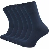 GAWILO Diabetikersocken für Herren, ohne Gummidruck, extra weiter Komfortbund, Business Socke (6 Paar) extra breiter Piquet - Strick am Bund