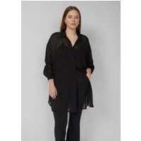 QS Langarmbluse Bluse Transparente Longbluse