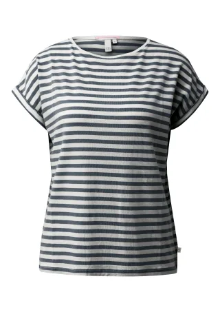 qs - T-Shirt blau/creme - Gr. - M
