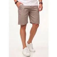 behype Chinoshorts Kurze Hose mit Stretch inkl. Gürtel für Herren Regular-Fit Sommershorts mit Elasthan-Anteil Bermuda