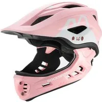 ROCKBROS Fahrradhelm TT-32002 Größe M in Rosa, Fullface Kinder MTB BMX Downhill Schutzhelm Helm Belüftet Leicht