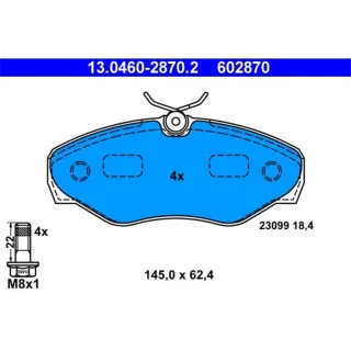 ATE Bremsbel?ge vorne Nissan Opel Renault 13.0460-2870.2