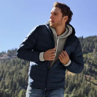 Ultraleichte verstaubare Daunen-Kapuzenjacke WANDERWEIGHT für Herren, Herren, size: regular, Grün, Polyester/Nylon, by Lands' End