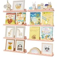 Lifewit Wandregal Kunststoff Bücherregal, Hängeregal Regale Schlafzimmer, Wohnzimmer, 8-tlg.